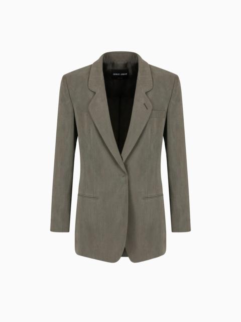 WASHED SILK SINGLE-BREASTED JACKET