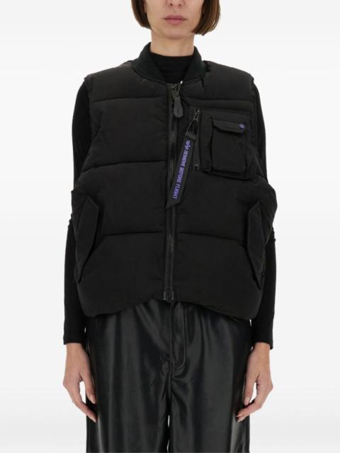 quilted chest-pocket gilet