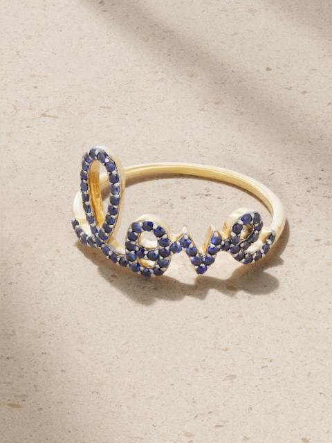 Large Love 14-karat Gold Sapphire Ring