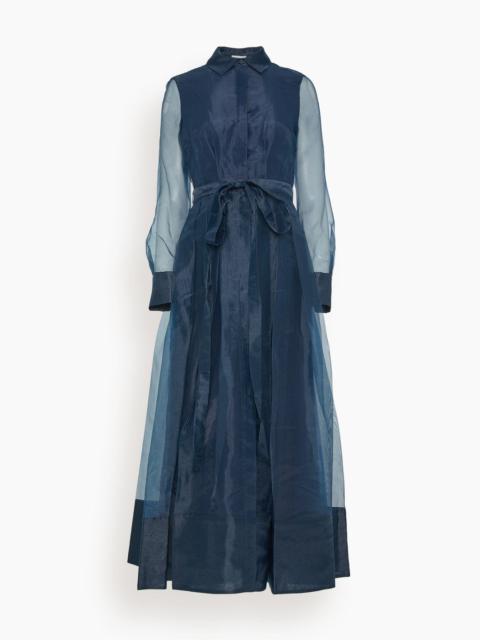 Montgomery Long Sleeve Button Up Midi Dress in Midnight