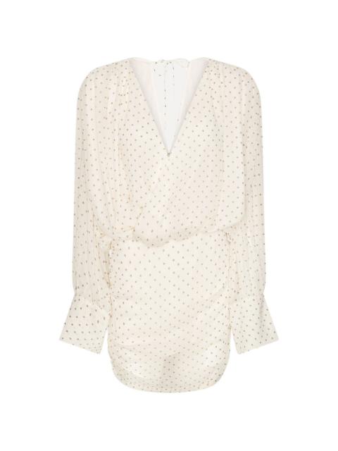 chiffon V-neck mini dress