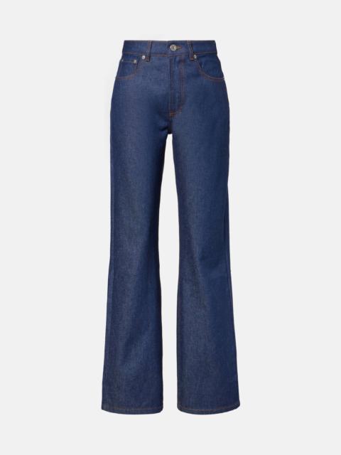 Mid-rise straight jeans