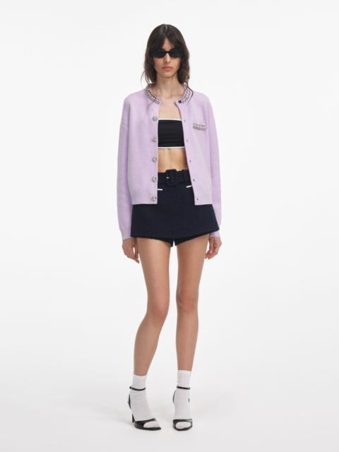 Lilac Crystal Trim Cardigan