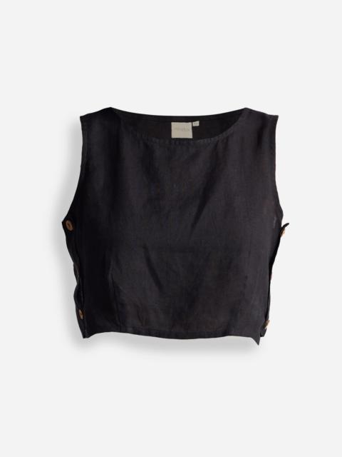 Reistor® Boxy Crop Top in 100% Black Hemp