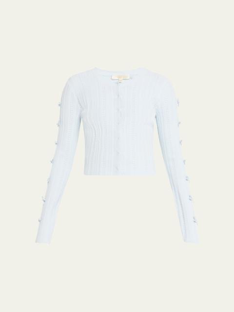 Zoriah Rib Pointelle Knit Cardigan