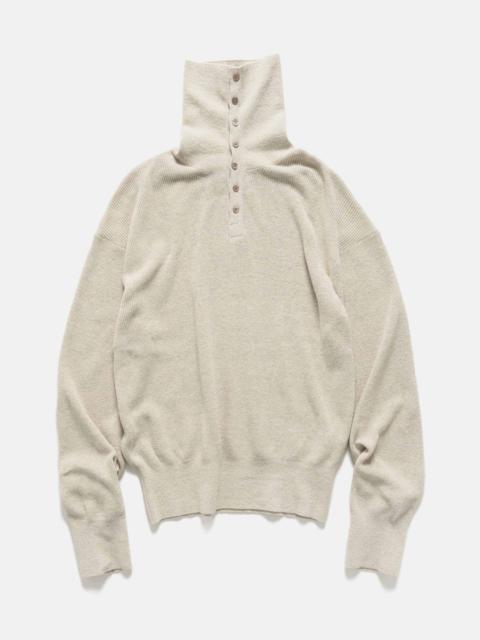 Highneck Henley Rib Sweater Ivory