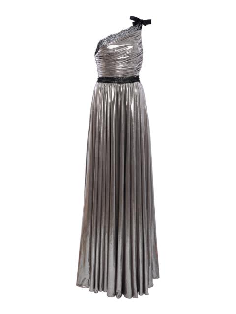 Asymmetric Liquid Dress silver