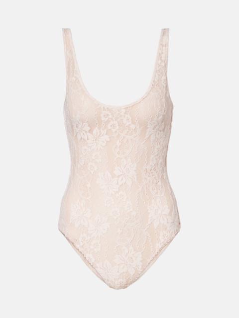 Floral lace bodysuit