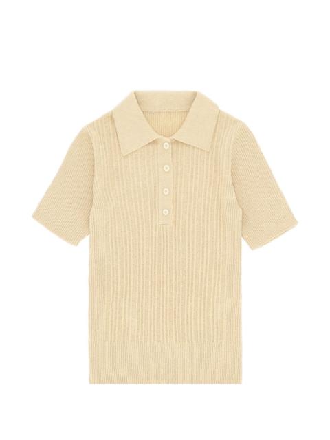 Camille half-button polo top