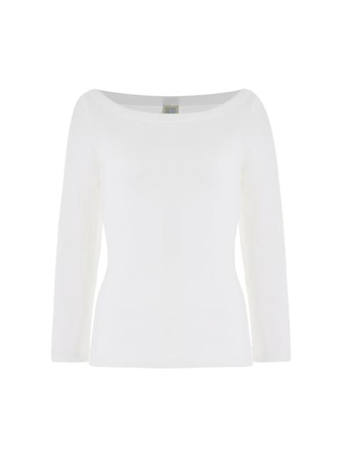 Exclusive Steffi Boat Neck Organic Cotton Top white