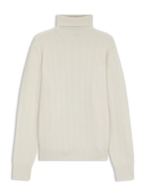 ROLLNECK SWEATER IN HERRINGBONE VIRGIN WOOL