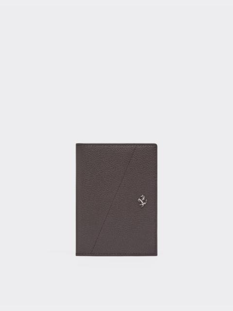 Grained leather passport holder