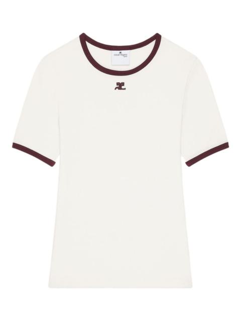 contrast-trim cotton T-shirt