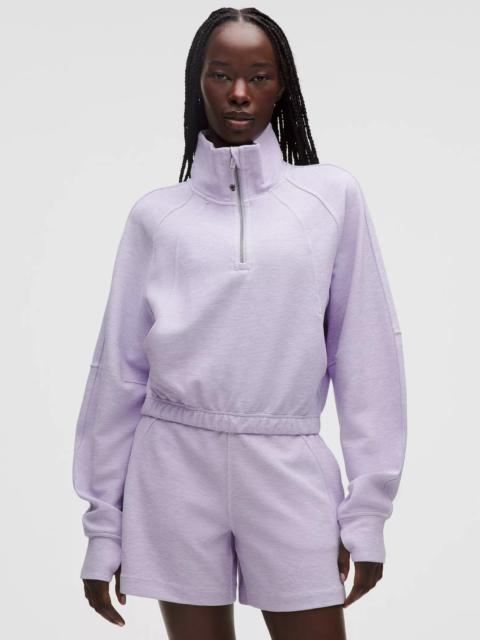 Scuba Cropped Funnel-Neck Half Zip *Waffle