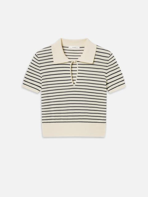 The Keyhole Polo in Cream Multi