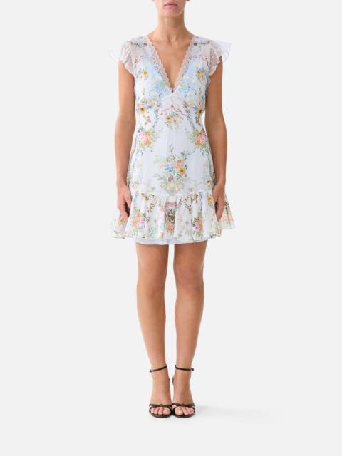 RUFFLE SLEEVE SHORT DRESS