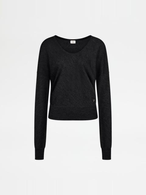 SILK BLEND PULLOVER - GREY