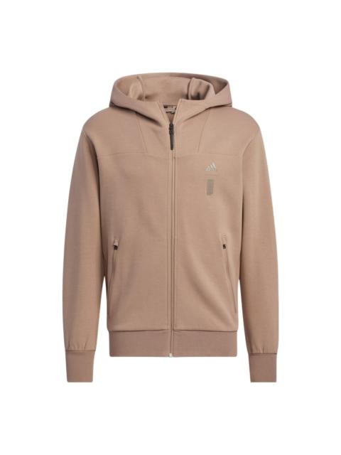 adidas Wuji Series Sportswear Casual Hooded Jacket 'Brown' HN8979