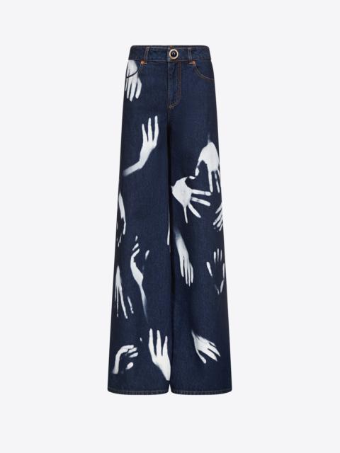 HANDPRINT WIDE LEG JEAN