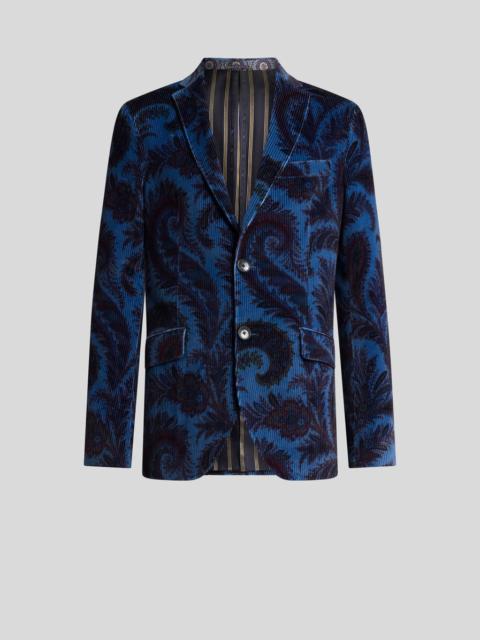 RIBBED VELVET JACKET WITH FOLIAGE MOTIF