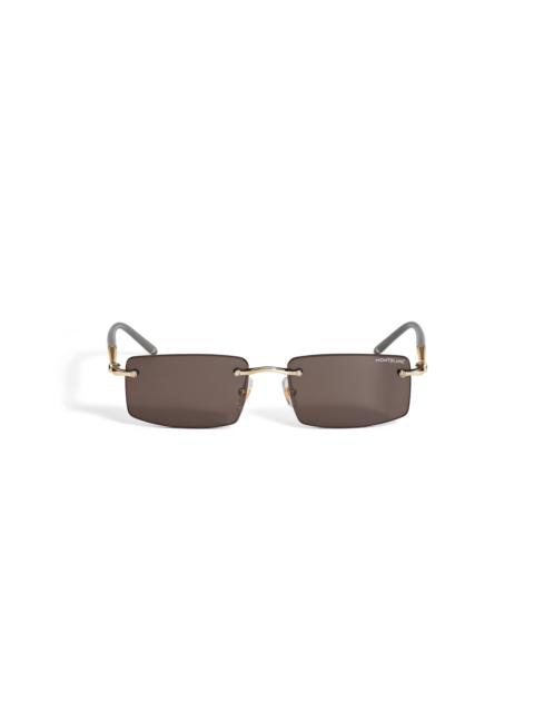 RECTANGULAR SUNGLASSES WITH GOLD COL METAL FRAME