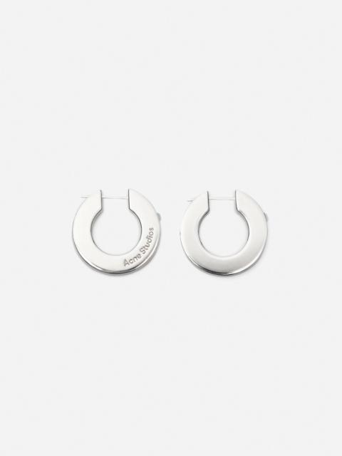 Crystal hoop earrings - Semi matt silver