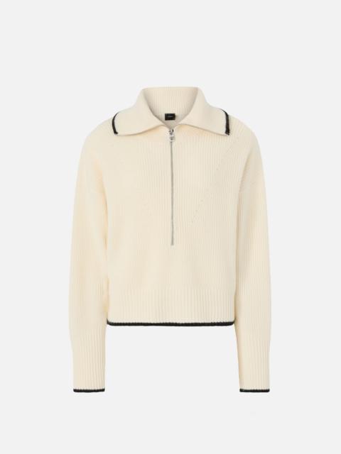 WOOL AND CASHMERE SWEATER WITH ZIP