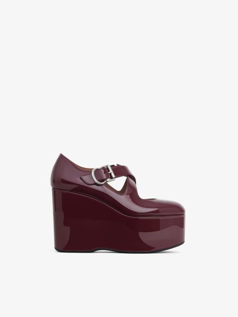 CRISS CROSS WEDGES IN PATENT CALFSKIN