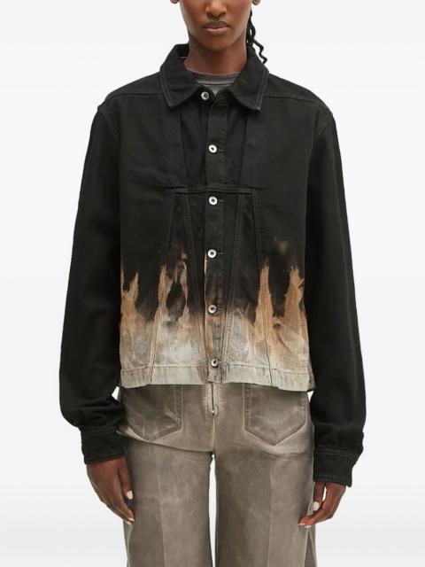 flame-print denim jacket