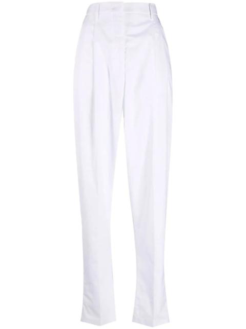 high-waisted tapered trousers