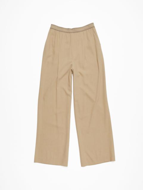 Logo tape trousers - Camel Beige