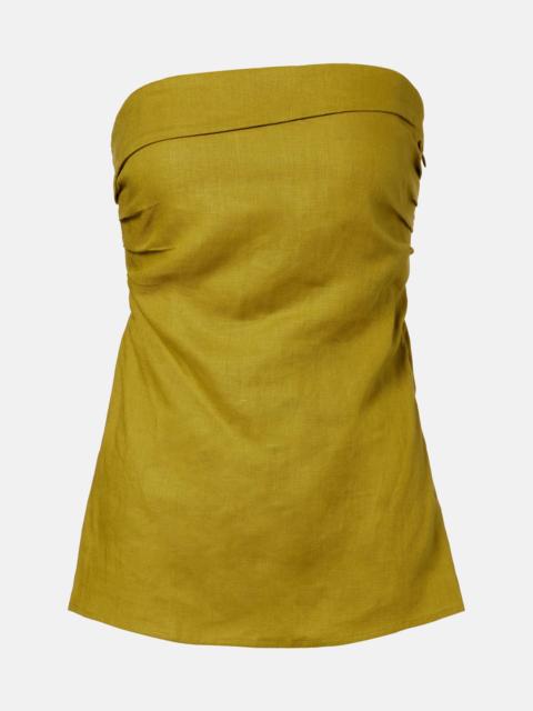 Caen strapless linen top