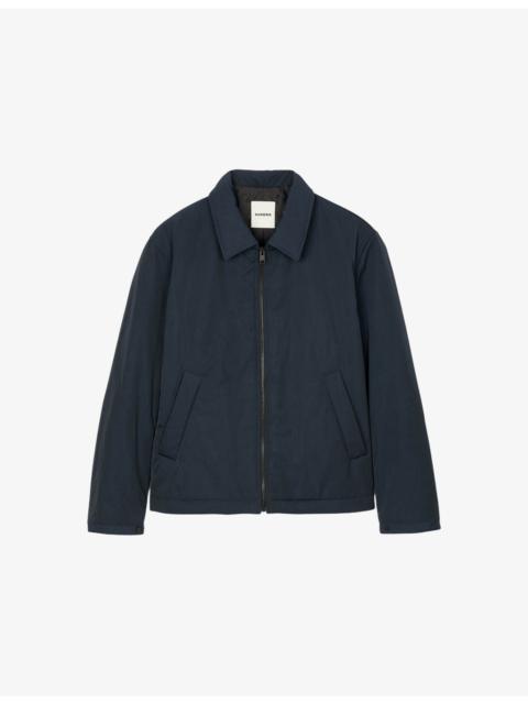 Spread-collar slip-pocket regular-fit shell jacket