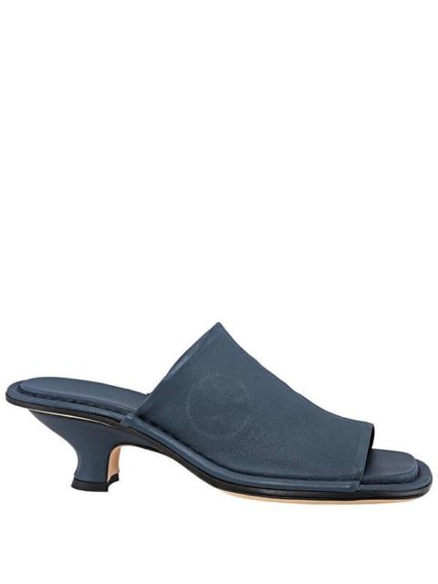 By Far Ladies Frankie Cobalto Leather Heeled Sandals, Brand Size 36 ( US Size 6 )