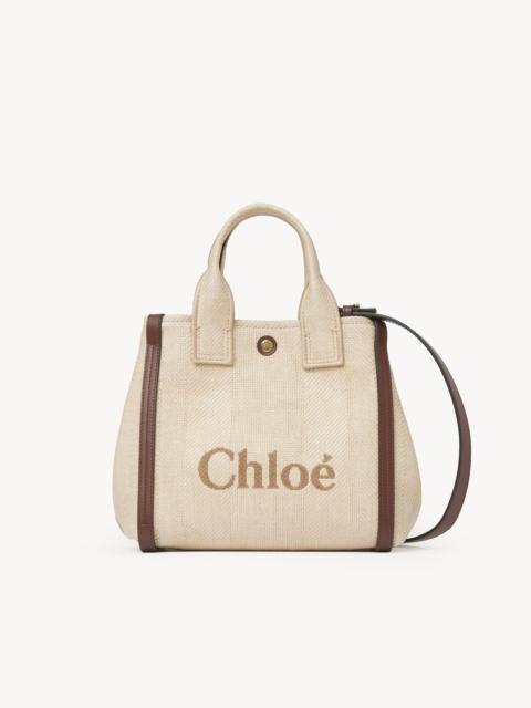 SMALL CHLOÉ CARRY TOTE BAG IN RAFFIA-EFFECT FIBERS