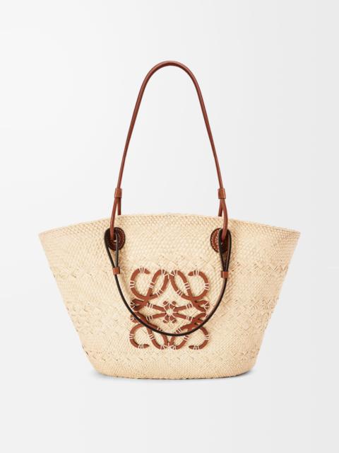 Medium Anagram Basket bag in iraca palm and calfskin