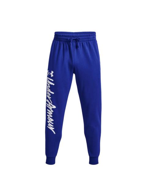 Under Armour Rival Fleece Graphic Pants 'Blue' 1379776-400