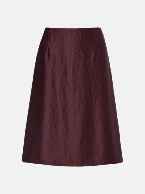 Satin midi skirt