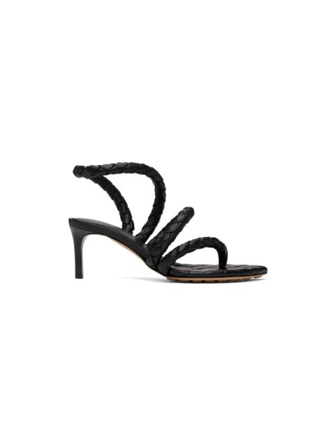 Black Leaf Heeled Sandals