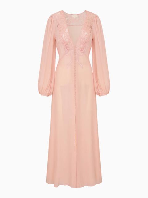 Lina Silk Lace-Trimmed Maxi Dress