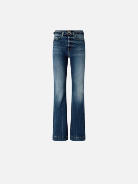 DARK JEANS WITH BELT AND LOVE BIRDS BUCKLE