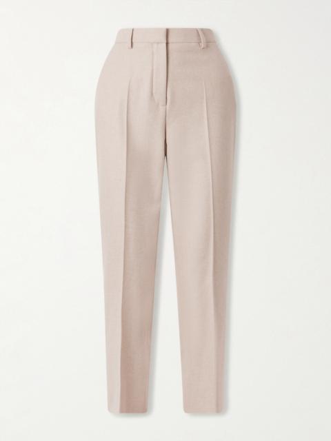 Dermot Cropped Wool And Cashmere-blend Flannel Straight-leg Pants