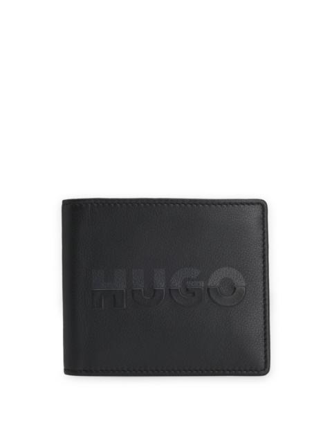 MATTE-LEATHER WALLET WITH SPLIT LOGO