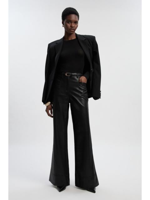 Faux Leather Tailored Kickflare Trouser