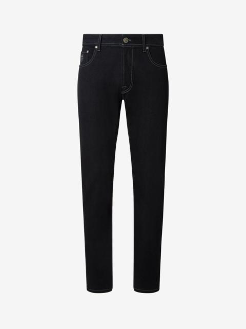 Black stretch cotton and lyocell jeans
