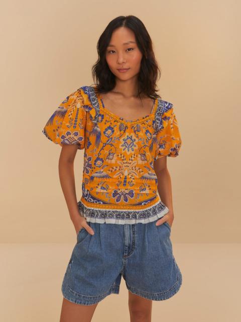 Denim Pleated Shorts