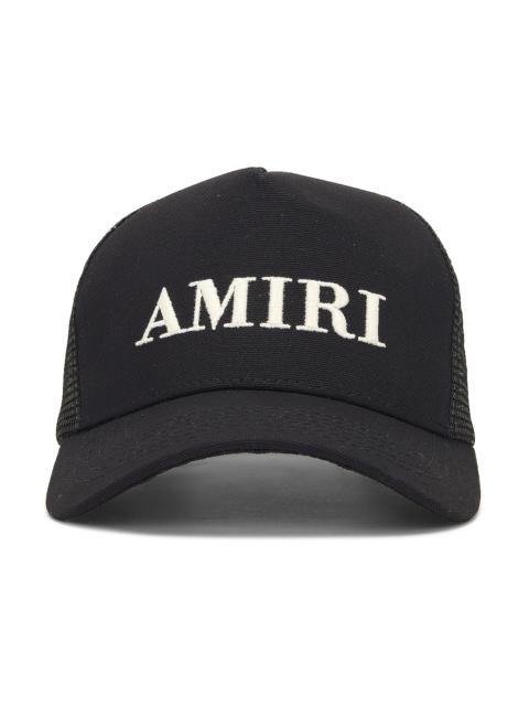 AMIRI Logo Trucker Cap Black/White