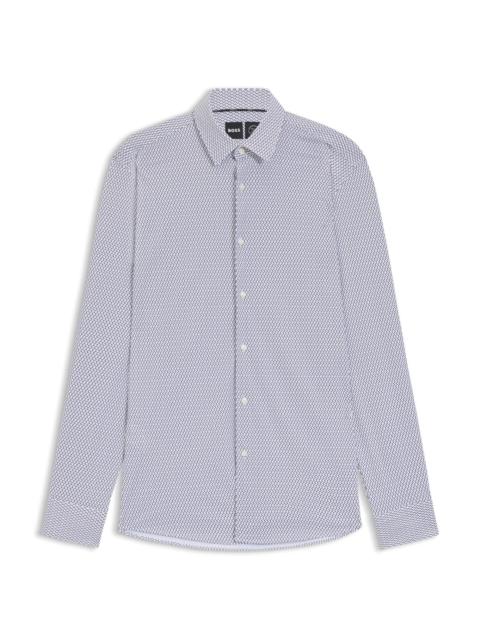 SLIM-FIT SHIRT IN PRINTED PERFORMANCE-STRETCH JERSEY