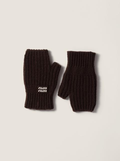 Wool and cashmere gloves