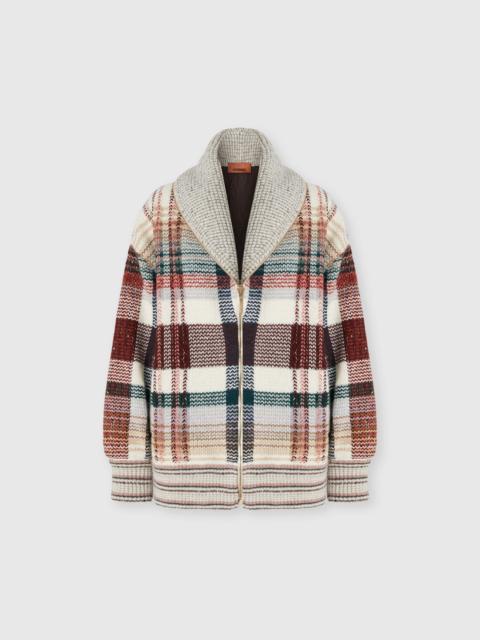 Quilted jacket with check pattern